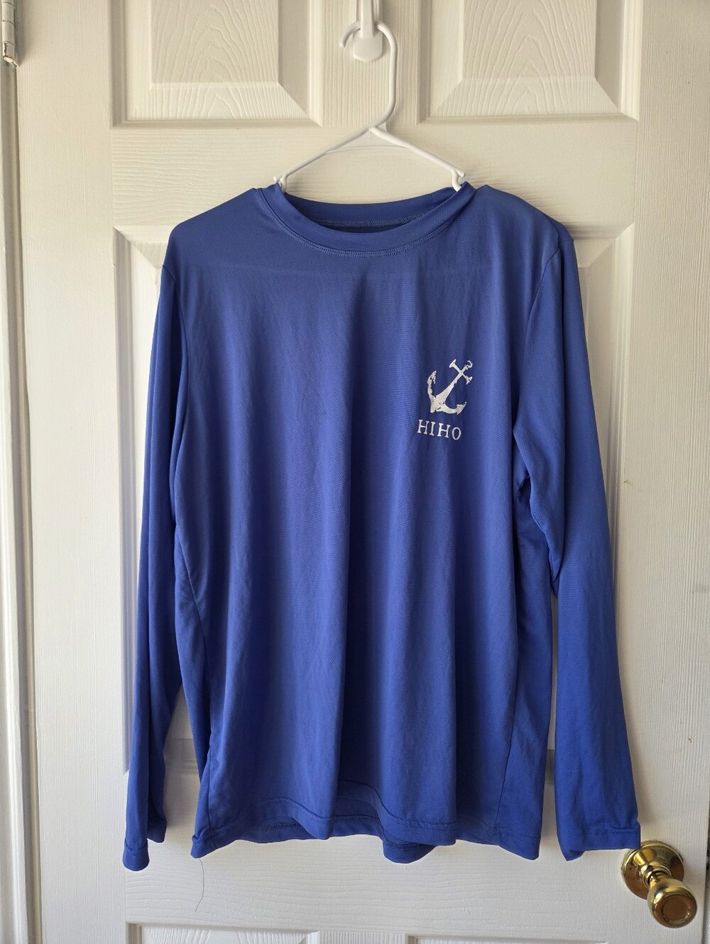 Hiho Men's Boating Shirt M UPF50 Sun Protection Water Fishing Sailing Blue